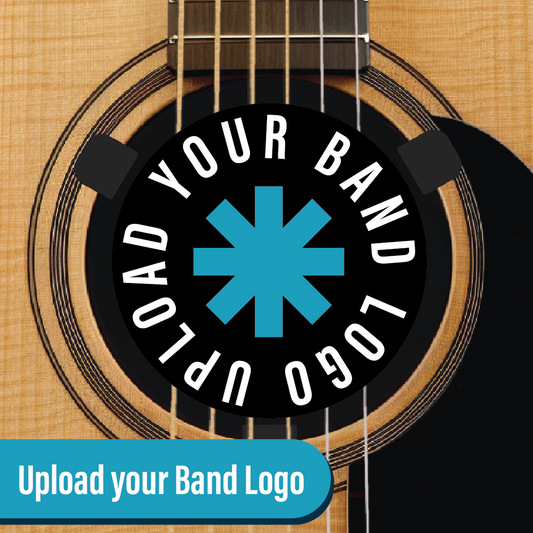The best acoustic guitar accessory - Level Logos Custom Feedback Busters - Upload your Band Logo